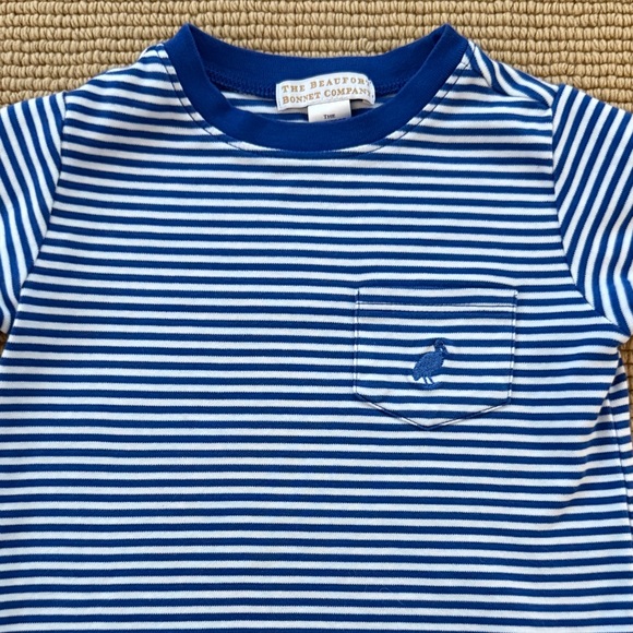 The Beaufort Bonnet Company Blue and White Striped Tee - Picture 4 of 5
